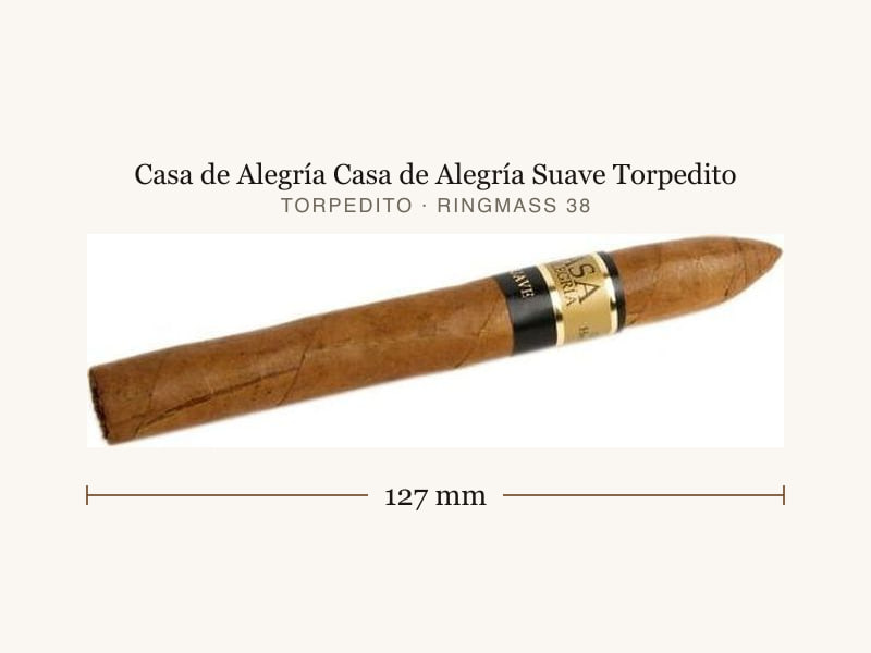 Casa de Alegría Casa de Alegría Suave Torpedito, Maßangaben: Länge 127 mm, Ringmaß 38