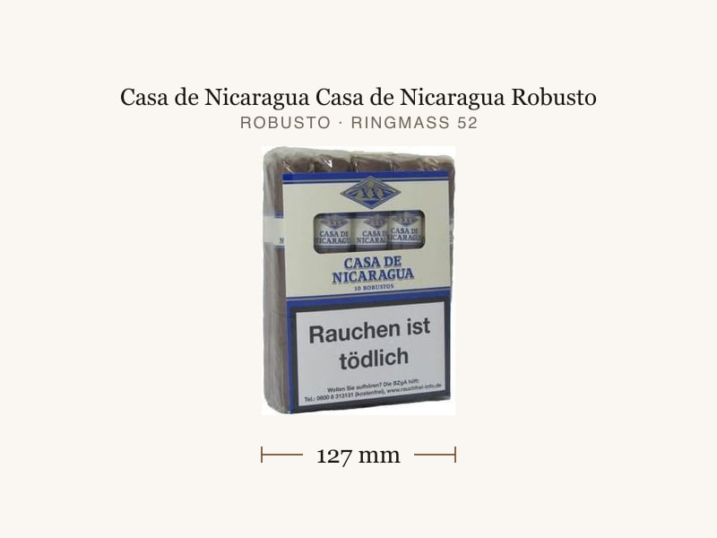 Casa de Nicaragua Casa de Nicaragua Robusto, Maßangaben: Länge 127 mm, Ringmaß 52
