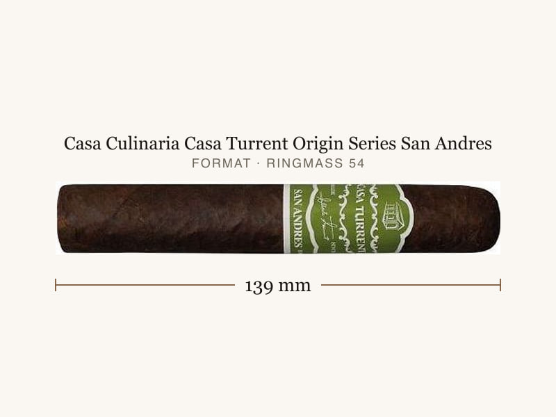 Casa Culinaria Casa Turrent Origin Series San Andres, Maßangaben: Länge 139 mm, Ringmaß 54