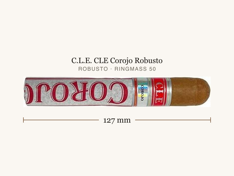 C.L.E. CLE Corojo Robusto, Maßangaben: Länge 127 mm, Ringmaß 50