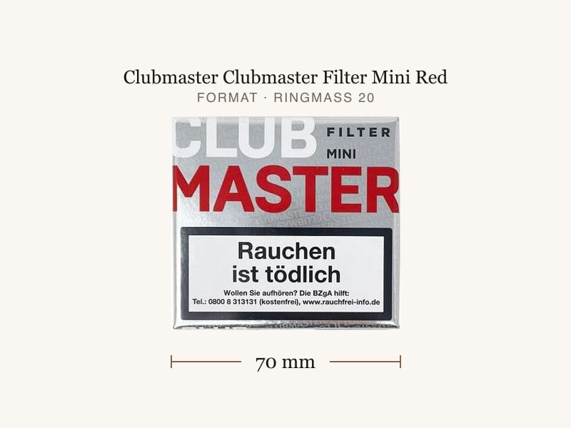 Clubmaster Clubmaster Filter Mini Red, Maßangaben: Länge 70 mm, Ringmaß 20