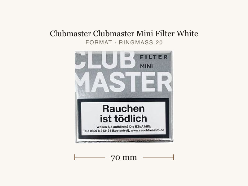 Clubmaster Clubmaster Mini Filter White, Maßangaben: Länge 70 mm, Ringmaß 20