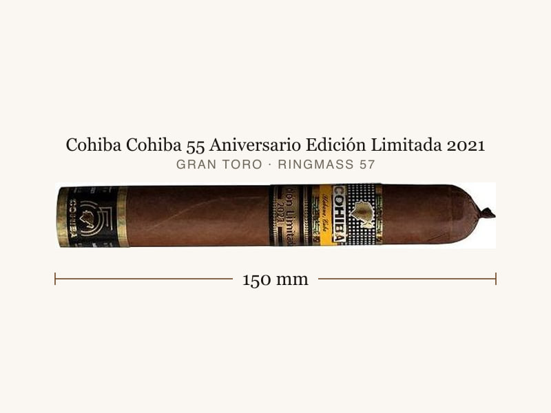 Cohiba Cohiba 55 Aniversario Edición Limitada 2021, Maßangaben: Länge 150 mm, Ringmaß 57