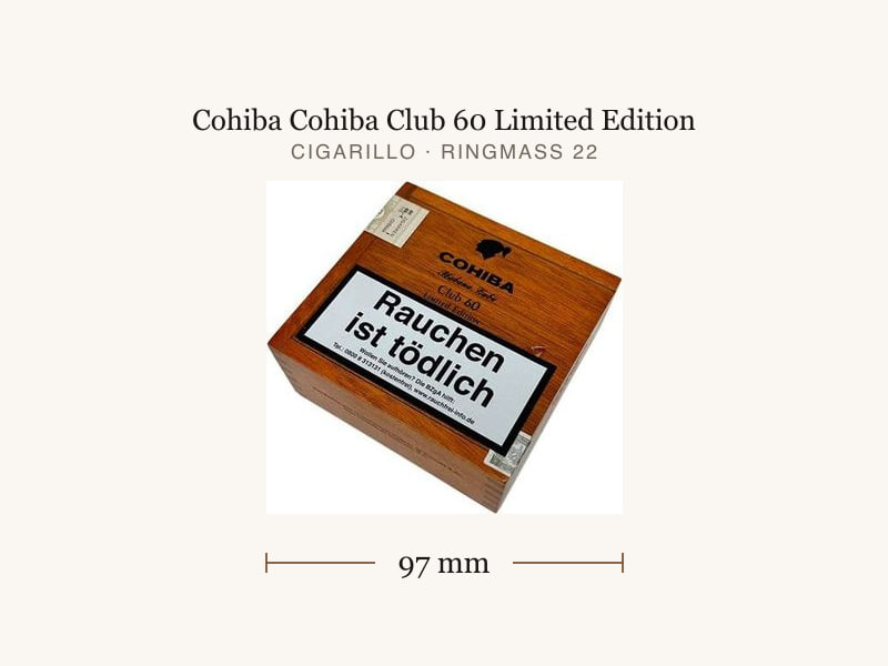 Cohiba Cohiba Club 60 Limited Edition, Maßangaben: Länge 97 mm, Ringmaß 22