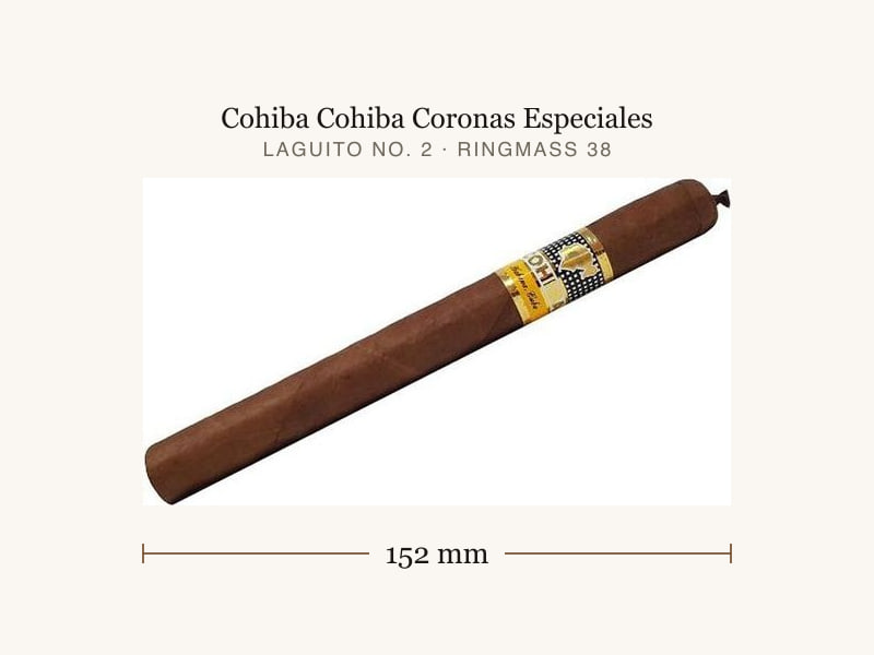 Cohiba Cohiba Coronas Especiales, Maßangaben: Länge 152 mm, Ringmaß 38