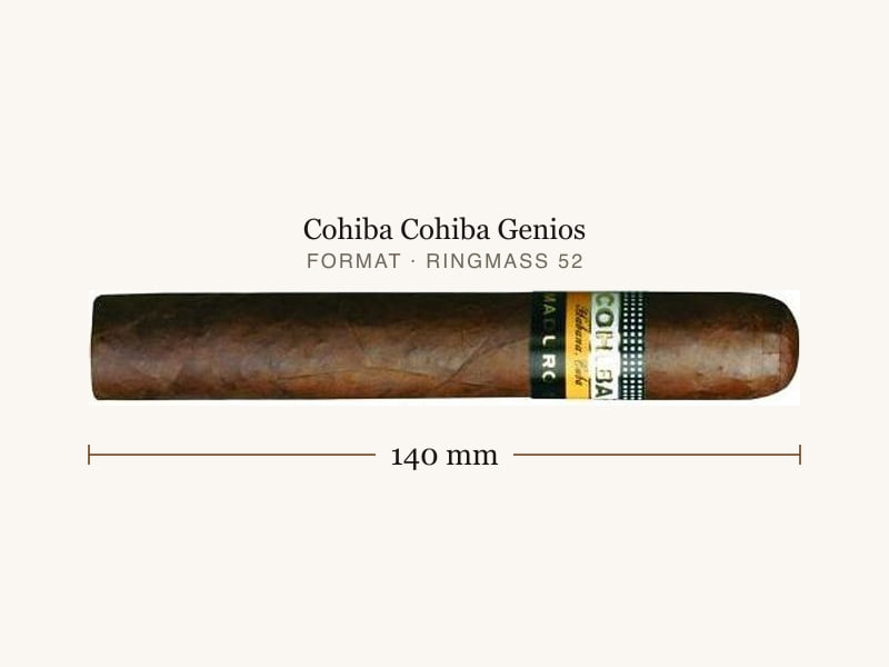 Cohiba Cohiba Genios, Maßangaben: Länge 140 mm, Ringmaß 52