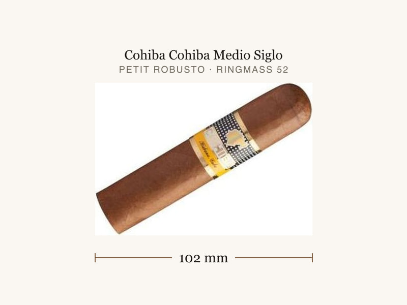 Cohiba Cohiba Medio Siglo, Maßangaben: Länge 102 mm, Ringmaß 52