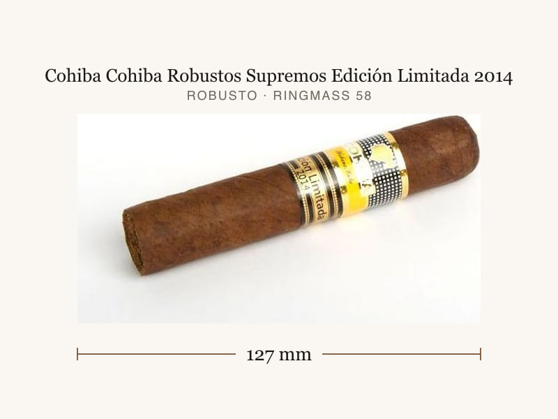 Cohiba Cohiba Robustos Supremos Edición Limitada 2014, Maßangaben: Länge 127 mm, Ringmaß 58