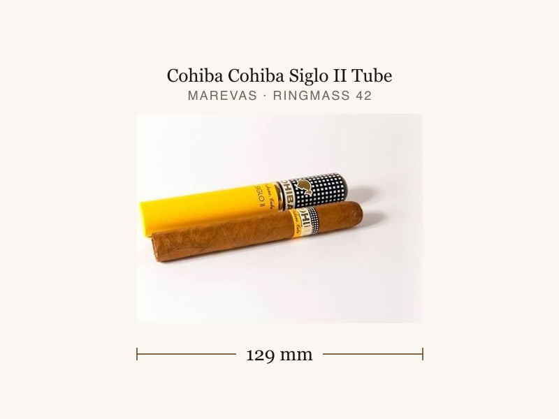 Cohiba Cohiba Siglo II Tube, Maßangaben: Länge 129 mm, Ringmaß 42