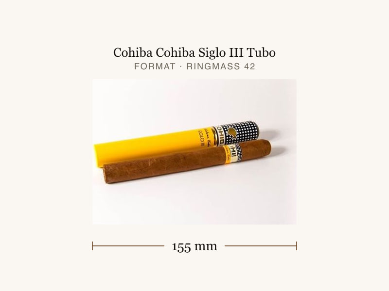 Cohiba Cohiba Siglo III Tubo, Maßangaben: Länge 155 mm, Ringmaß 42