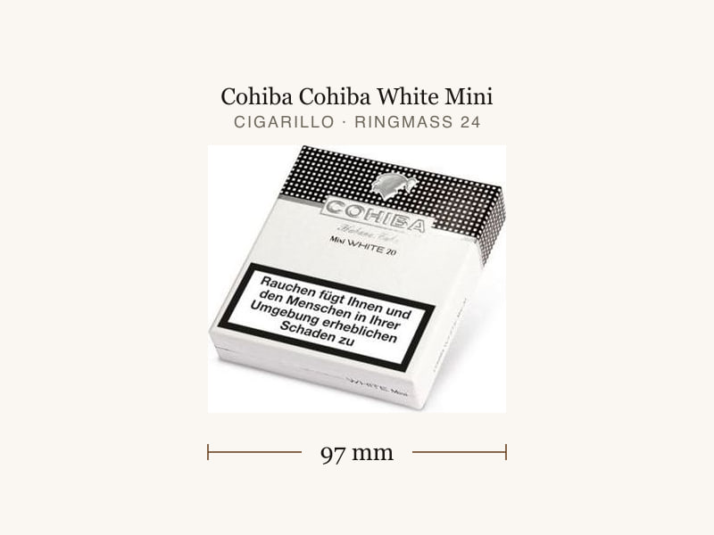 Cohiba Cohiba White Mini, Maßangaben: Länge 97 mm, Ringmaß 24