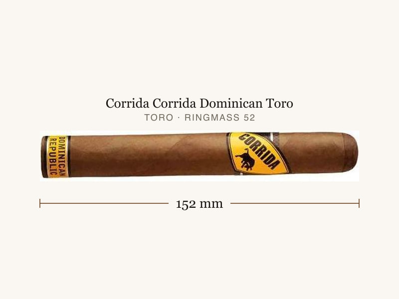 Corrida Corrida Dominican Toro, Maßangaben: Länge 152 mm, Ringmaß 52