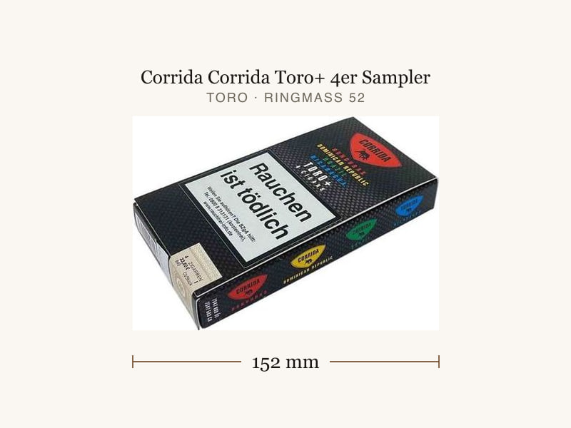 Corrida Corrida Toro+ 4er Sampler, Maßangaben: Länge 152 mm, Ringmaß 52