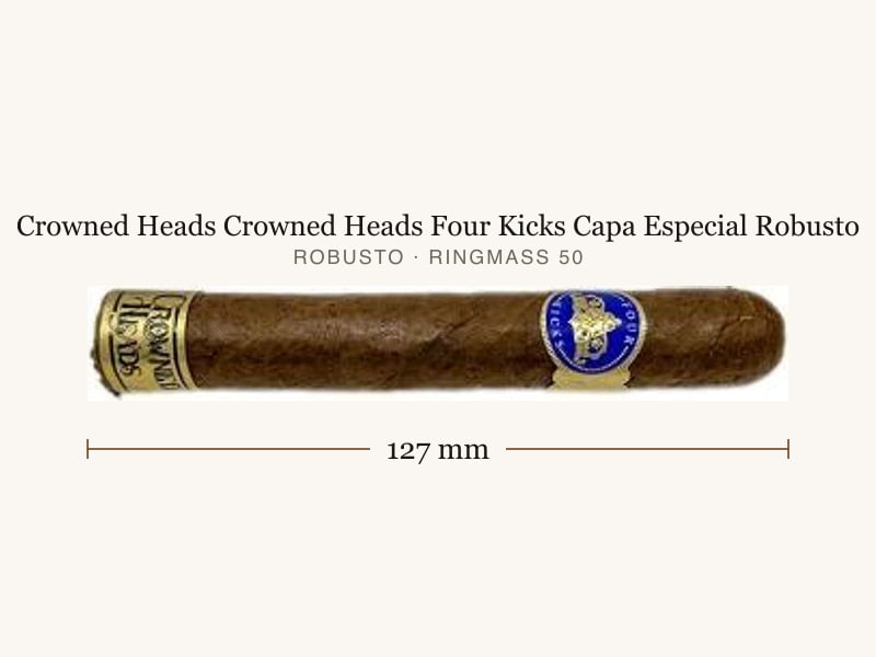 Crowned Heads Crowned Heads Four Kicks Capa Especial Robusto, Maßangaben: Länge 127 mm, Ringmaß 50