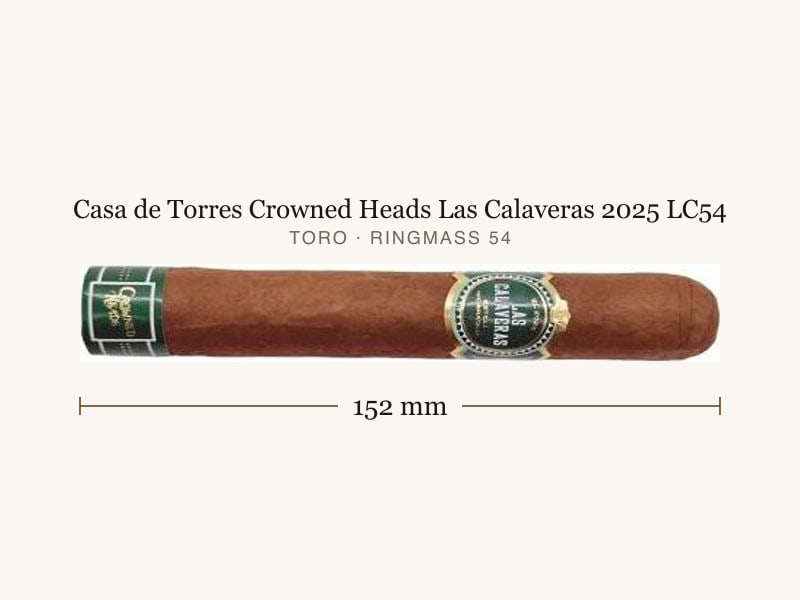 Casa de Torres Crowned Heads Las Calaveras 2025 LC54, Maßangaben: Länge 152 mm, Ringmaß 54