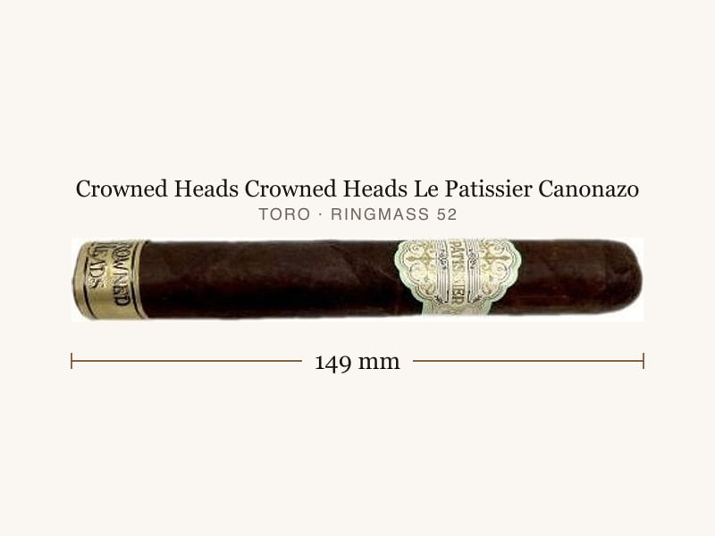 Crowned Heads Crowned Heads Le Patissier Canonazo, Maßangaben: Länge 149 mm, Ringmaß 52