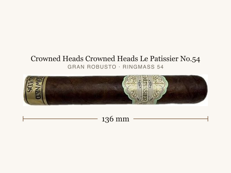 Crowned Heads Crowned Heads Le Patissier No.54, Maßangaben: Länge 136 mm, Ringmaß 54