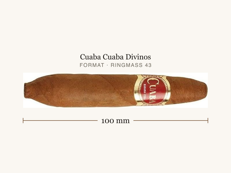 Cuaba Cuaba Divinos, Maßangaben: Länge 100 mm, Ringmaß 43