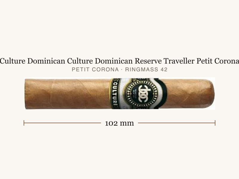 Culture Dominican Culture Dominican Reserve Traveller Petit Corona, Maßangaben: Länge 102 mm, Ringmaß 42