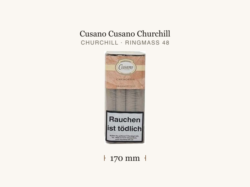 Cusano Cusano Churchill, Maßangaben: Länge 170 mm, Ringmaß 48