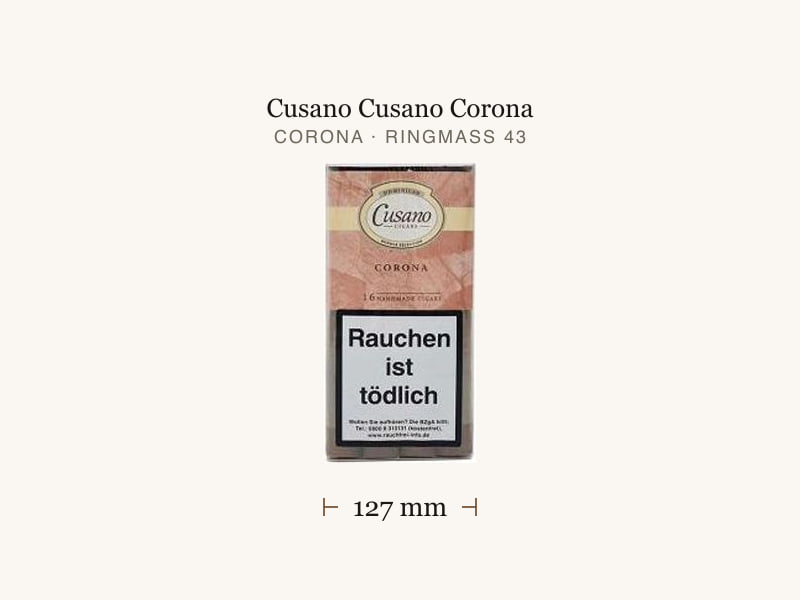 Cusano Cusano Corona, Maßangaben: Länge 127 mm, Ringmaß 43