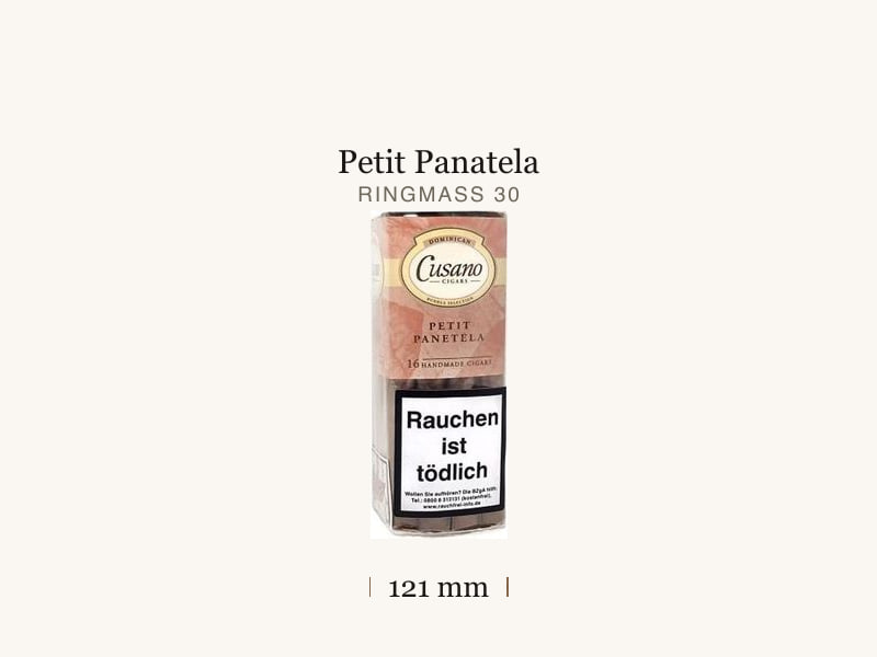 Cusano Cusano Petit Panetela, Maßangaben: Länge 121 mm, Ringmaß 30