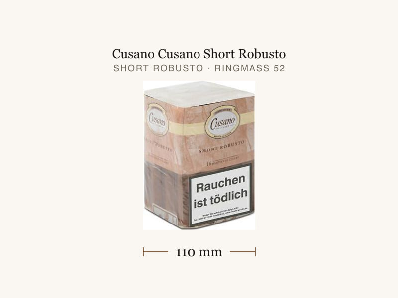 Cusano Cusano Short Robusto, Maßangaben: Länge 110 mm, Ringmaß 52
