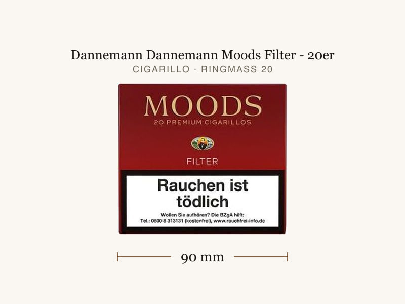 Dannemann Dannemann Moods Filter - 20er, Maßangaben: Länge 90 mm, Ringmaß 20