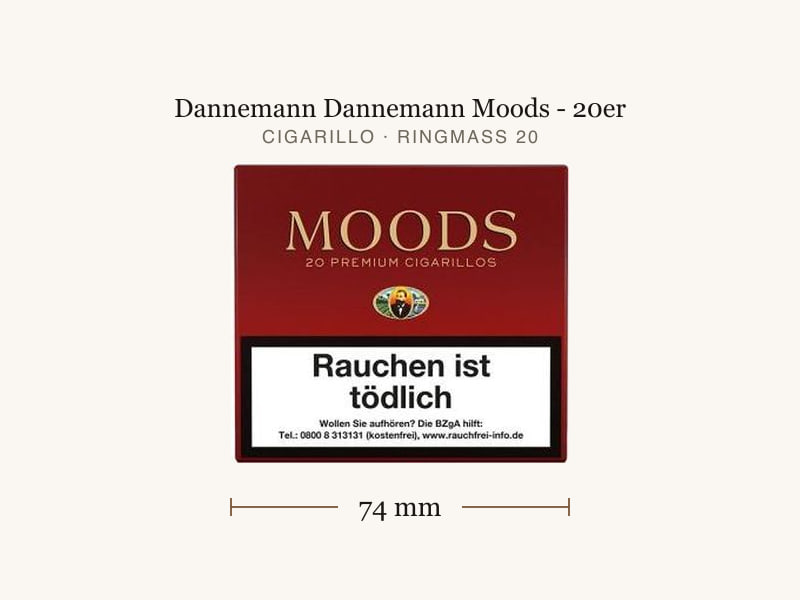 Dannemann Dannemann Moods - 20er, Maßangaben: Länge 74 mm, Ringmaß 20