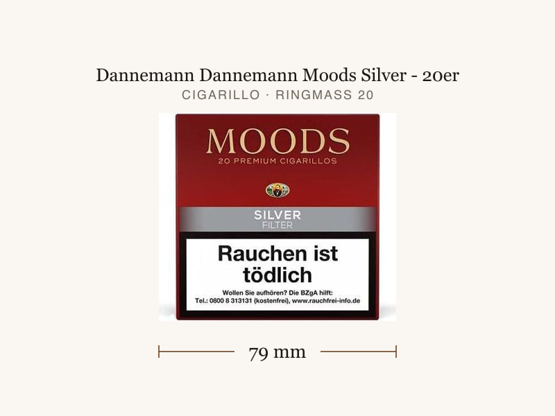 Dannemann Dannemann Moods Silver - 20er, Maßangaben: Länge 79 mm, Ringmaß 20