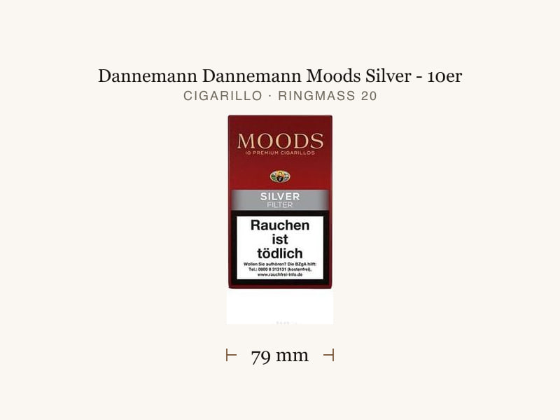 Dannemann Dannemann Moods Silver - 10er, Maßangaben: Länge 79 mm, Ringmaß 20