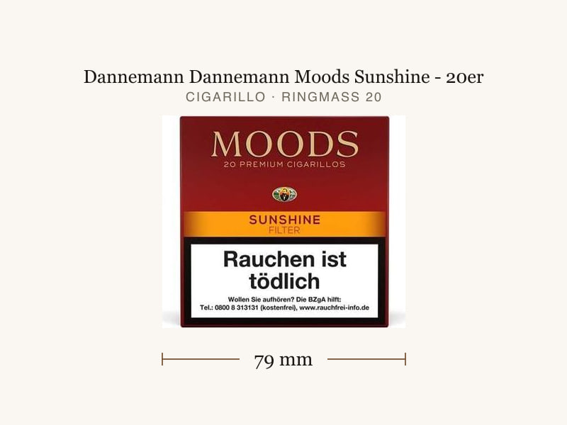 Dannemann Dannemann Moods Sunshine - 20er, Maßangaben: Länge 79 mm, Ringmaß 20