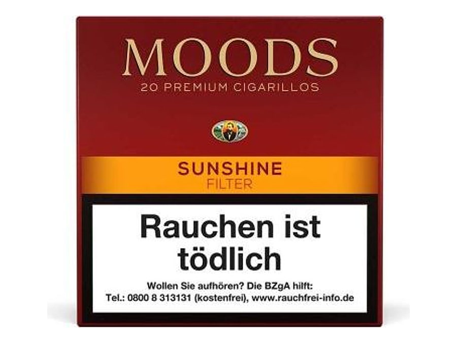 Dannemann Moods Sunshine - 20er, Format Cigarillo, Herkunft Deutschland