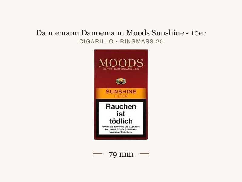 Dannemann Dannemann Moods Sunshine - 10er, Maßangaben: Länge 79 mm, Ringmaß 20