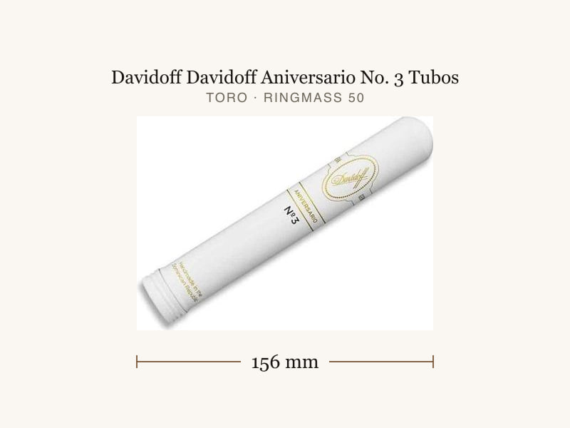 Davidoff Davidoff Aniversario No. 3 Tubos, Maßangaben: Länge 156 mm, Ringmaß 50