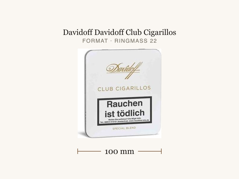 Davidoff Davidoff Club Cigarillos, Maßangaben: Länge 100 mm, Ringmaß 22