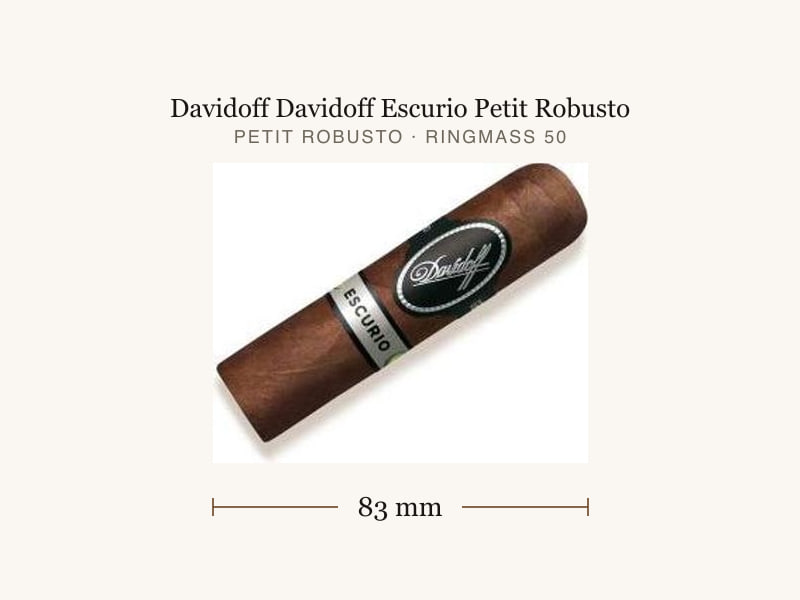 Davidoff Davidoff Escurio Petit Robusto, Maßangaben: Länge 83 mm, Ringmaß 50