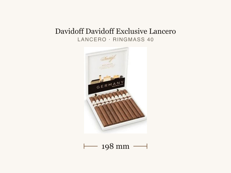 Davidoff Davidoff Exclusive Lancero, Maßangaben: Länge 198 mm, Ringmaß 40