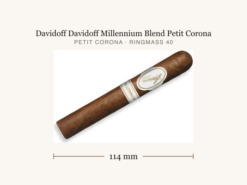 Davidoff Davidoff Millennium Blend Petit Corona, Maßangaben: Länge 114 mm, Ringmaß 40