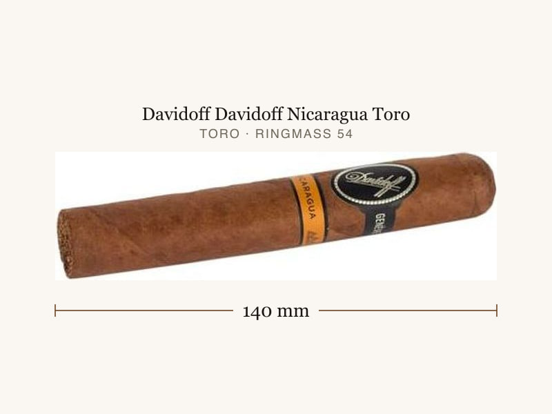 Davidoff Davidoff Nicaragua Toro, Maßangaben: Länge 140 mm, Ringmaß 54