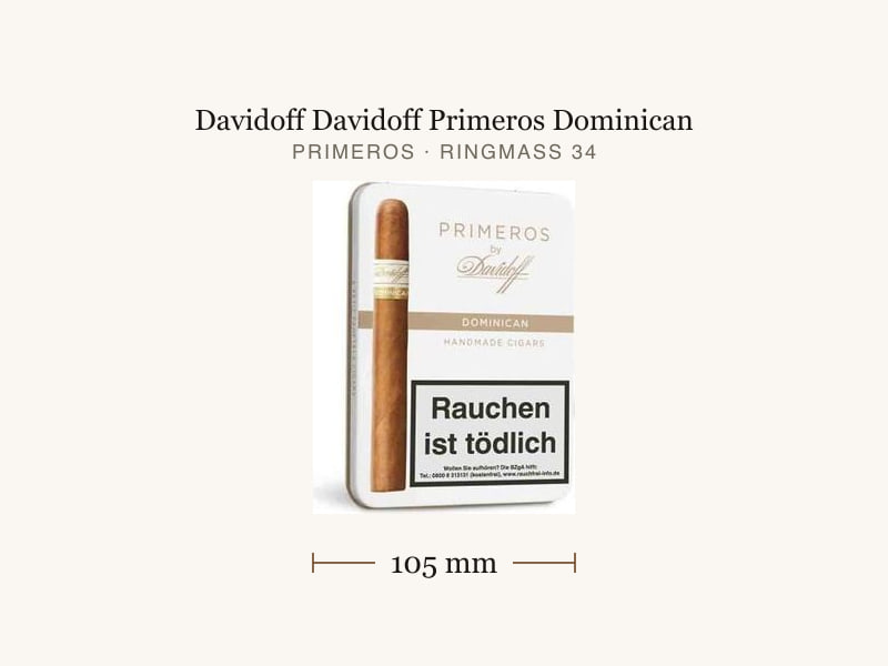 Davidoff Davidoff Primeros Dominican, Maßangaben: Länge 105 mm, Ringmaß 34