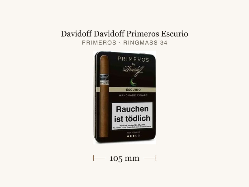 Davidoff Davidoff Primeros Escurio, Maßangaben: Länge 105 mm, Ringmaß 34