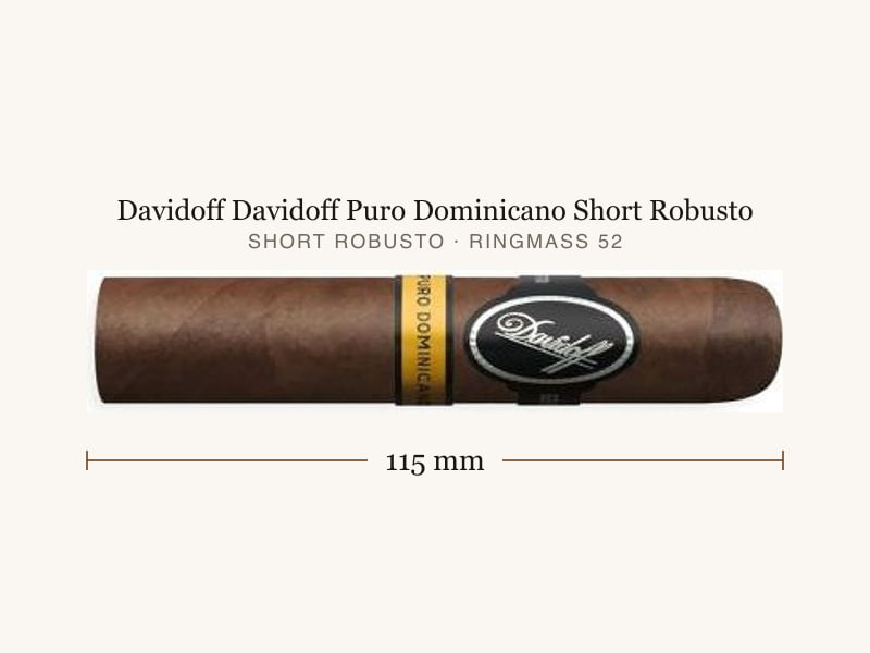 Davidoff Davidoff Puro Dominicano Short Robusto, Maßangaben: Länge 115 mm, Ringmaß 52