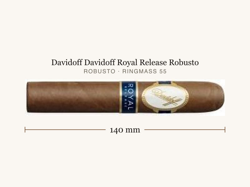 Davidoff Davidoff Royal Release Robusto, Maßangaben: Länge 140 mm, Ringmaß 55