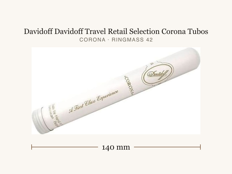 Davidoff Davidoff Travel Retail Selection Corona Tubos, Maßangaben: Länge 140 mm, Ringmaß 42