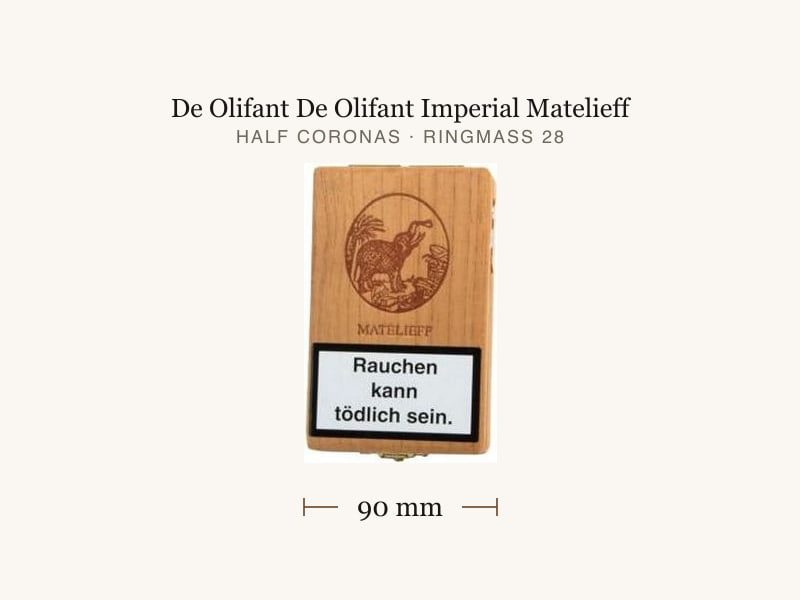 De Olifant De Olifant Imperial Matelieff, Maßangaben: Länge 90 mm, Ringmaß 28