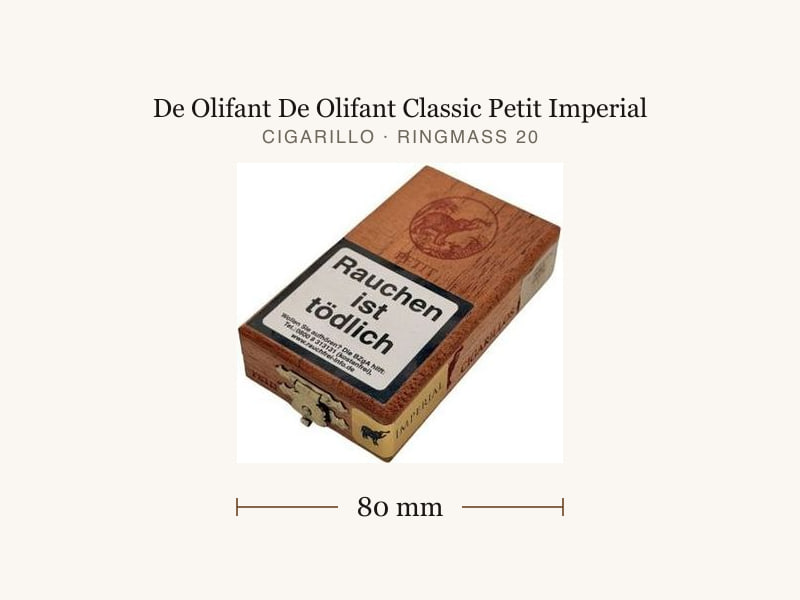 De Olifant De Olifant Classic Petit Imperial, Maßangaben: Länge 80 mm, Ringmaß 20