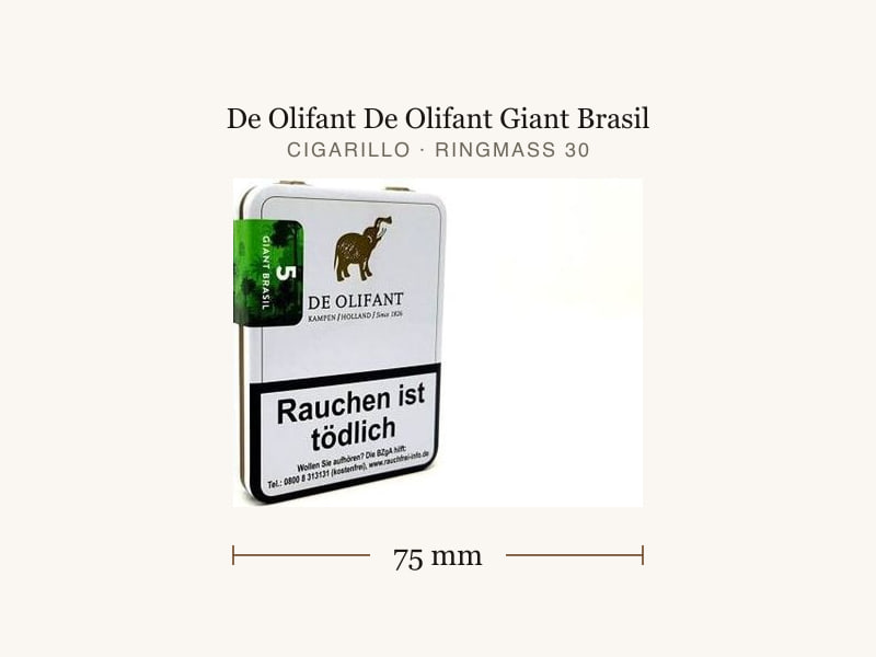 De Olifant De Olifant Giant Brasil, Maßangaben: Länge 75 mm, Ringmaß 30