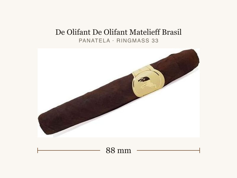 De Olifant De Olifant Matelieff Brasil, Maßangaben: Länge 88 mm, Ringmaß 33