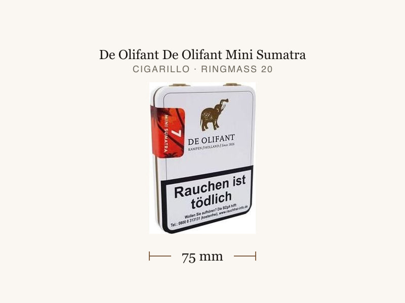 De Olifant De Olifant Mini Sumatra, Maßangaben: Länge 75 mm, Ringmaß 20